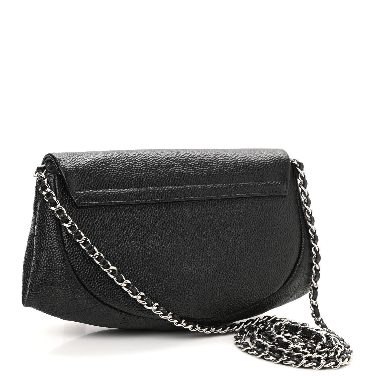 Chanel Caviar Half Moon Wallet On Chain WOC Black 3 of 12