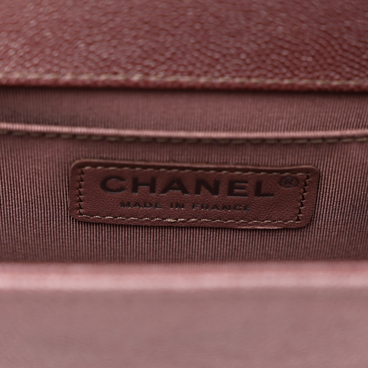 Chanel Metallic Caviar Chevron Quilted Medium Boy Flap Dark Pink 6 of 10