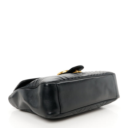 Gucci Calfskin Matelasse Large GG Marmont Shoulder Bag Black 4 of 11