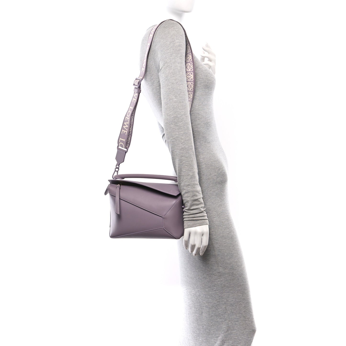 Satin Calfskin Monochrome Small Puzzle Edge Bag Pale Aubergine Glaze