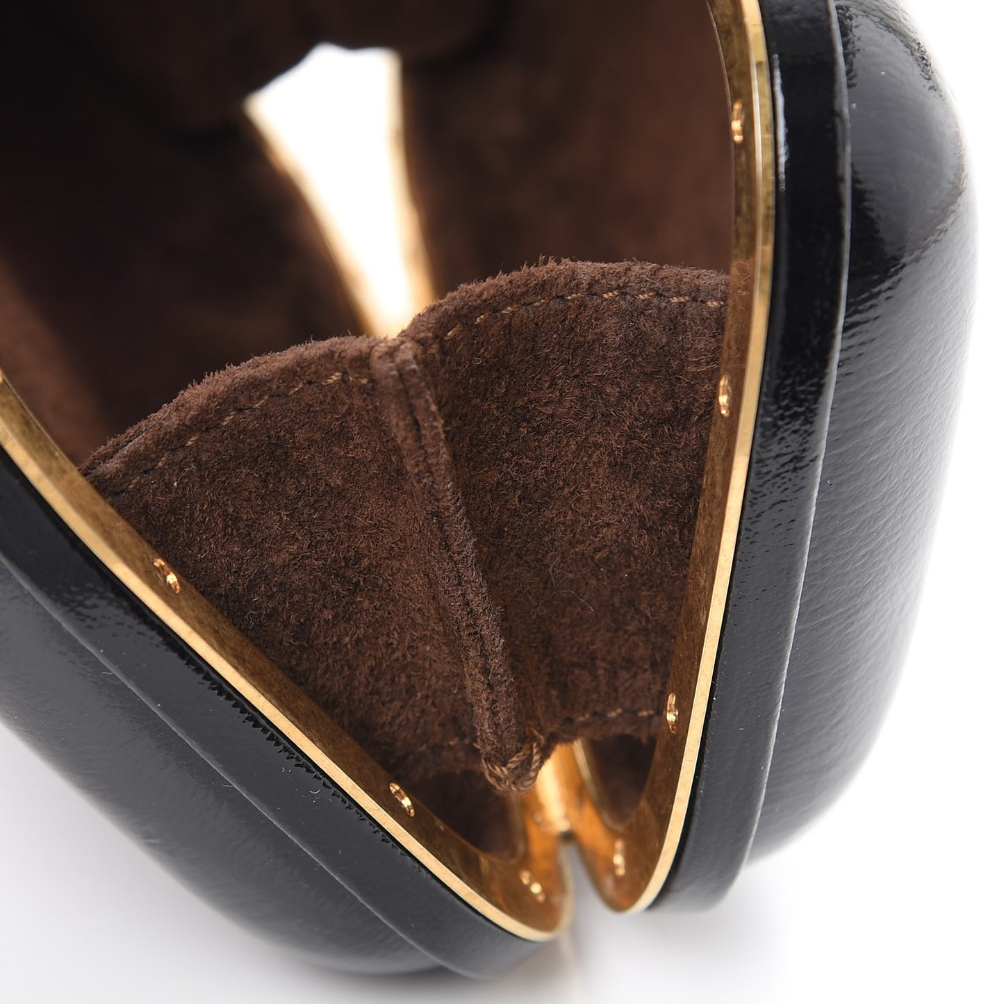 Patent Crystal Skull Small Box Clutch Black