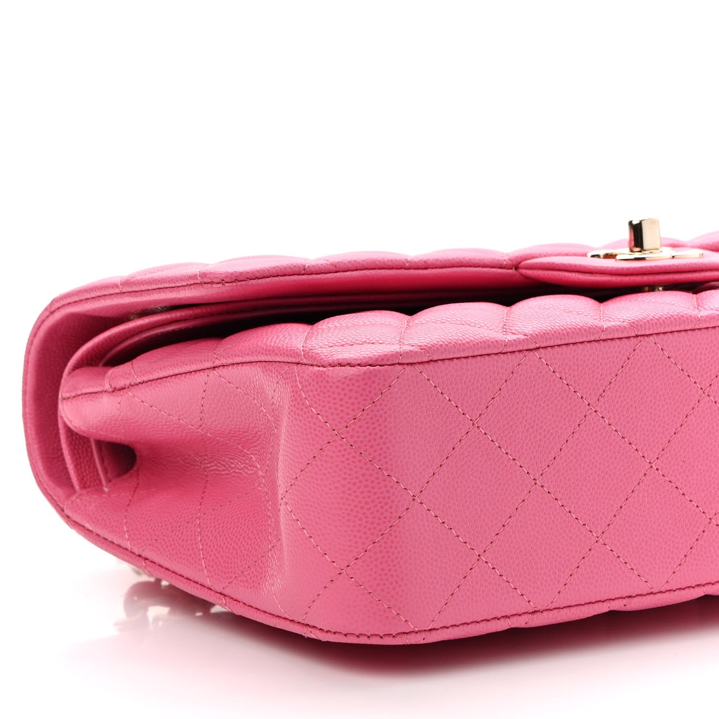 Caviar Quilted Medium Double Flap Pink