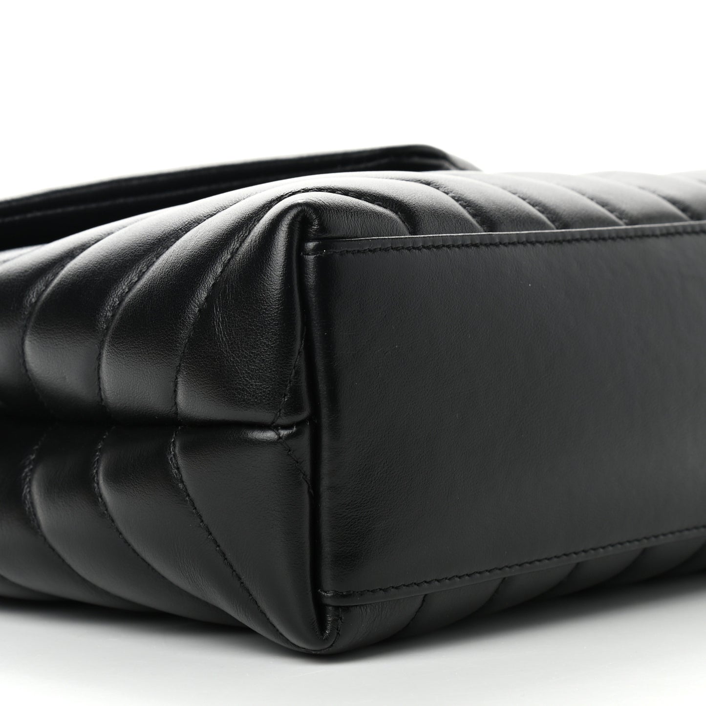 Calfskin Y Quilted Monogram Small Loulou Chain Satchel Black