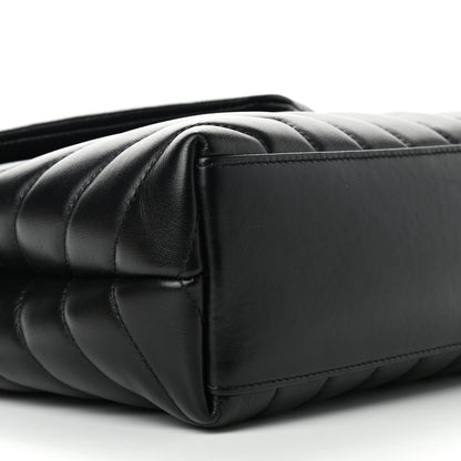 Saint Laurent Calfskin Y Quilted Monogram Small Loulou Chain Satchel Black 7 of 8