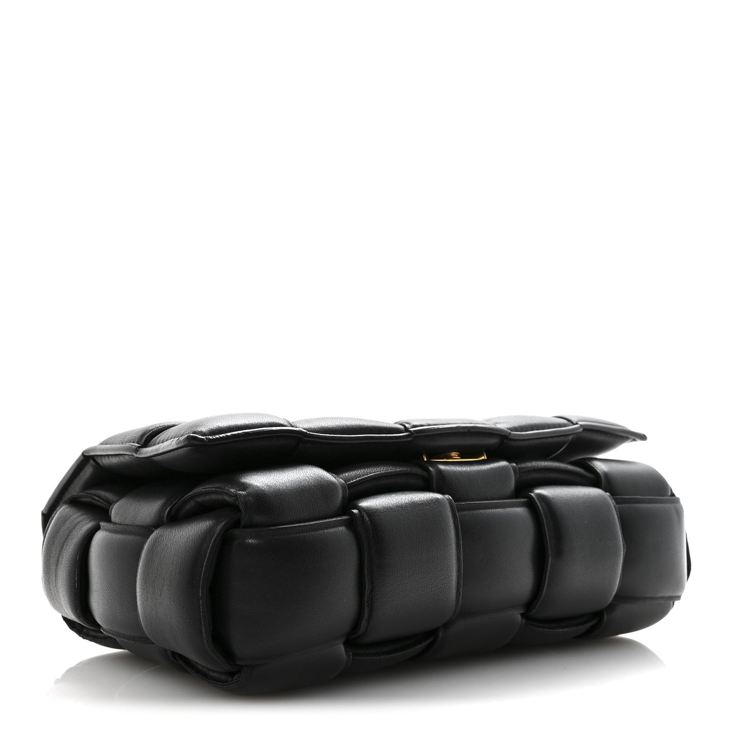 Nappa Maxi Intreccio Padded Cassette Crossbody Bag Black