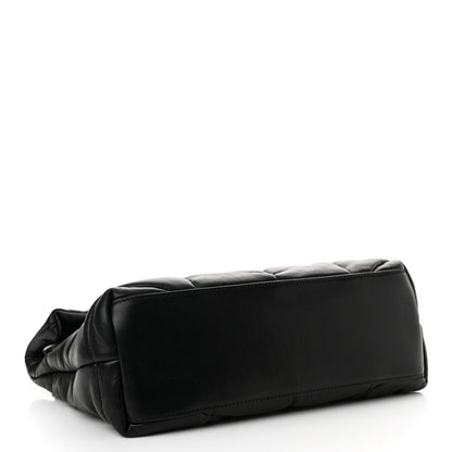 Saint Laurent Lambskin Quilted Small Loulou Puffer Monogram Chain Satchel Black 4 of 11