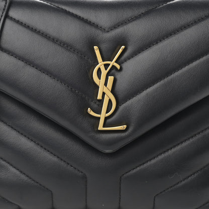 Saint Laurent Calfskin Y Quilted Monogram Small Loulou Chain Satchel Black 9 of 15