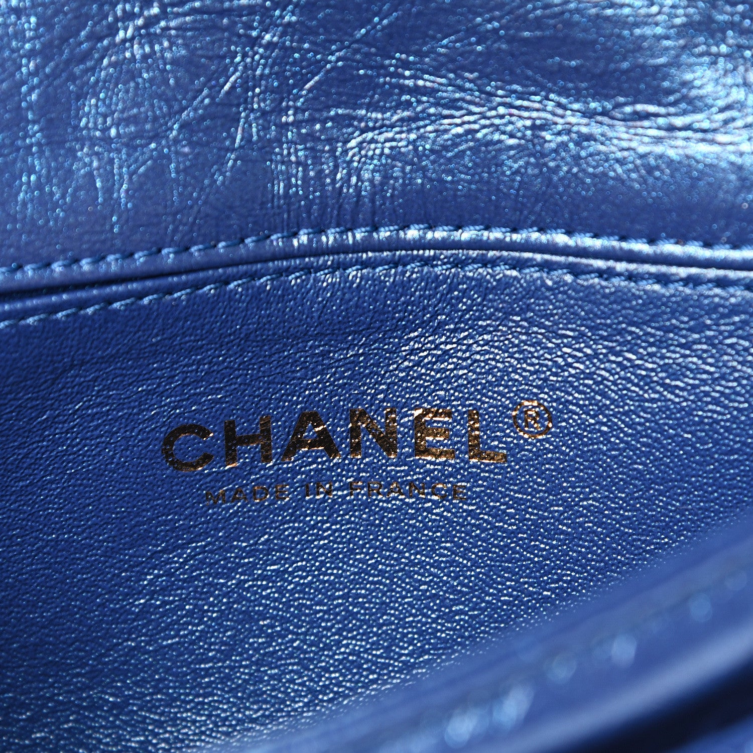 Chanel Metallic Aged Calfskin Quilted 2.55 Reissue Flap Belt Bag Blue 5 of 10
