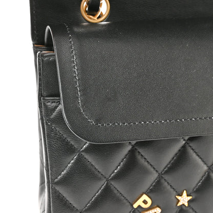 Chanel Lambskin Quilted Medium Rue Cambon Charms Double Flap Black 12 of 14