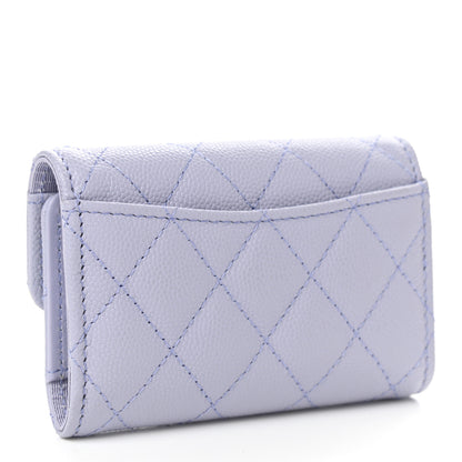Chanel Caviar Quilted Classic 4 Key Holder Wallet Light Purple 3 of 7