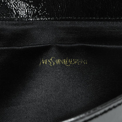 Saint Laurent Textured Patent Monogram Large Belle De Jour Clutch Black 6 of 7
