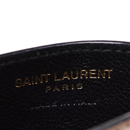 Saint Laurent Metallic Grain De Poudre Matelasse Chevron Monogram Credit Card Case Pimbo 6 of 11