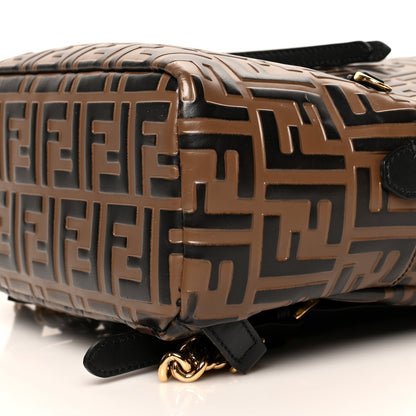 Fendi Vitello Bi-Color FF 1974 Embossed Mini Backpack Maya Black 9 of 15