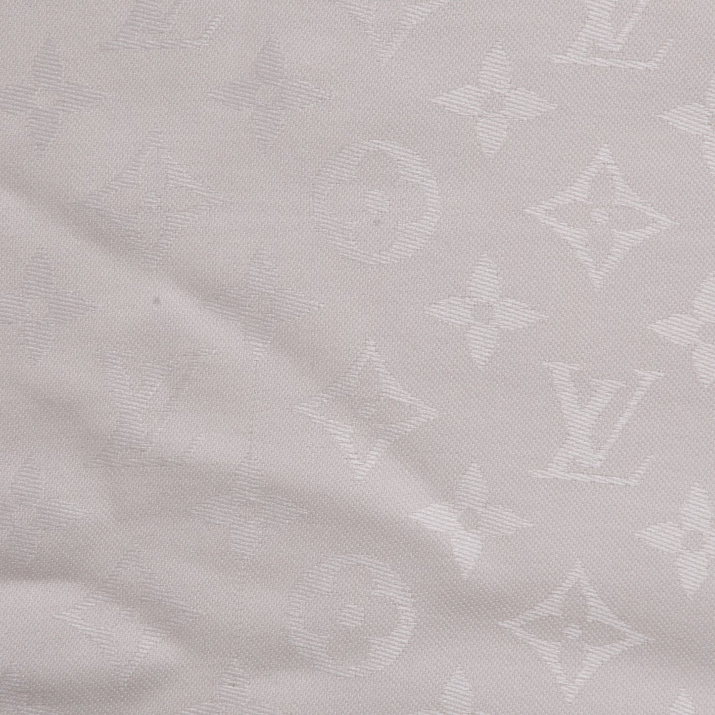 Wool Silk Monogram Shawl White