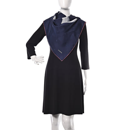 Chanel Silk Splash CC Scarf Navy Blue 2 of 4