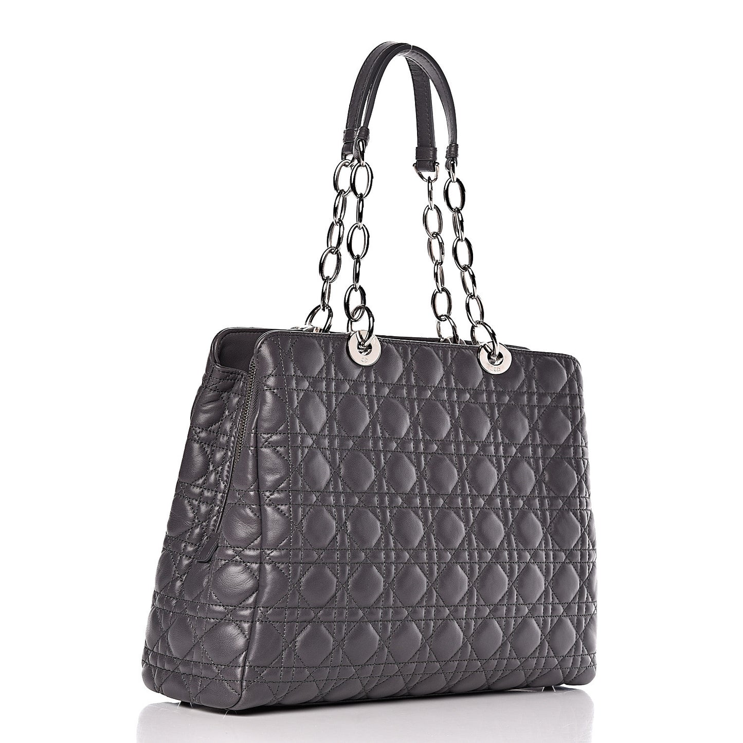 Lambskin Cannage Large Dior Soft Shopping Tote Grey