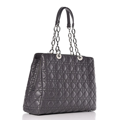 Christian Dior Lambskin Cannage Large Dior Soft Shopping Tote Grey 3 of 15