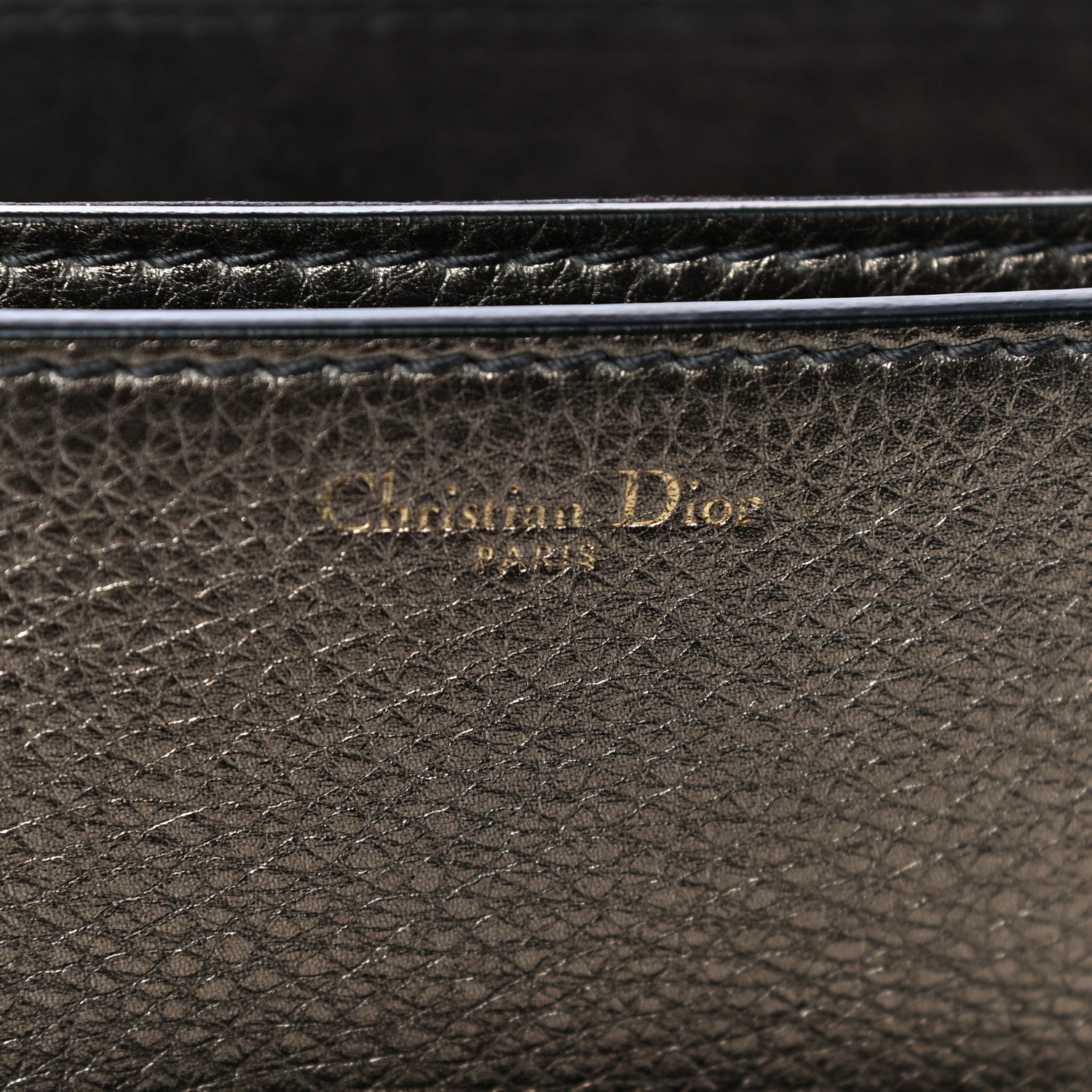 Christian Dior Metallic Grained Calfskin Dio(r)evolution Flap Bag Black Gold 6 of 14