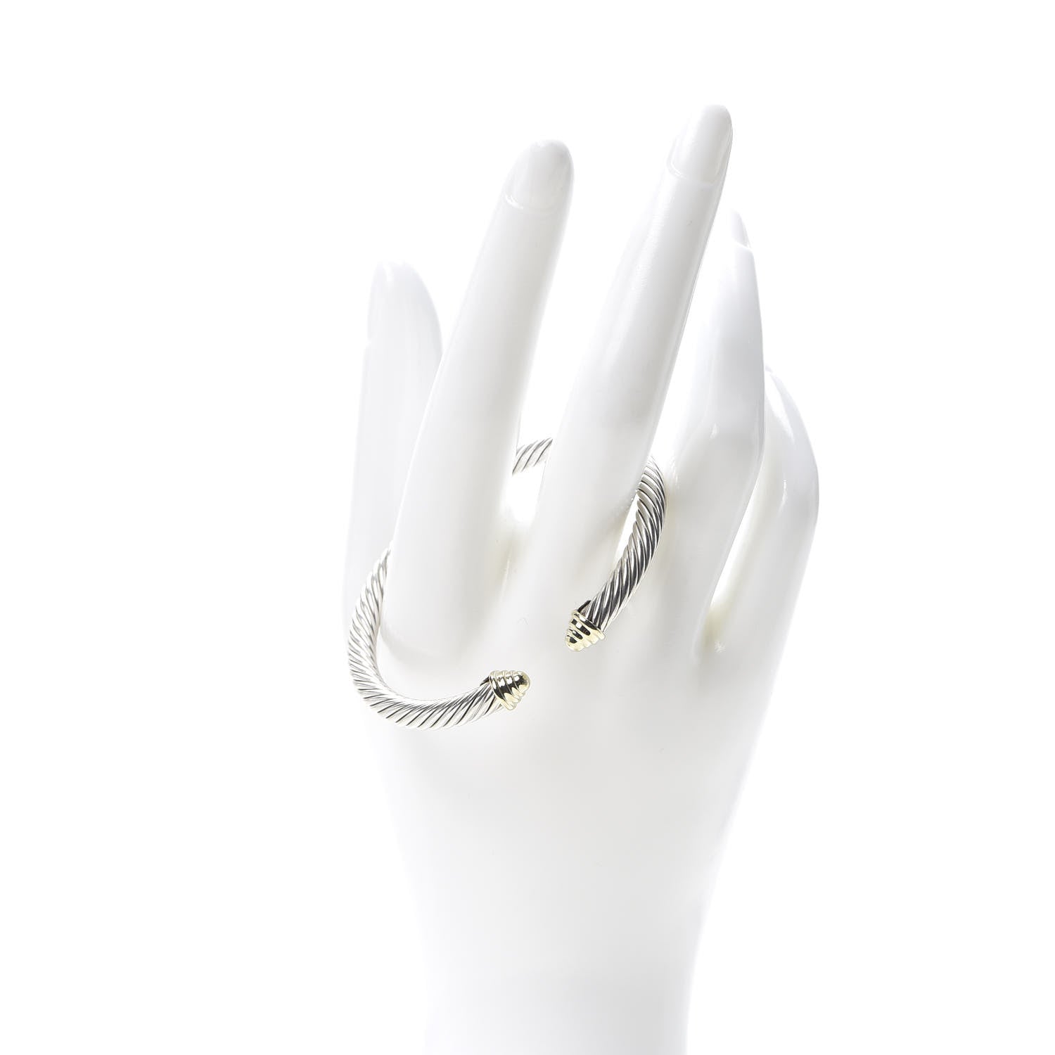 David Yurman Sterling Silver 14K Yellow Gold 5mm Cable Classics Bracelet 2 of 4