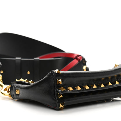 Valentino Garavani Grainy Calfskin Small Rockstud Hype Shoulder Bag Black 8 of 10