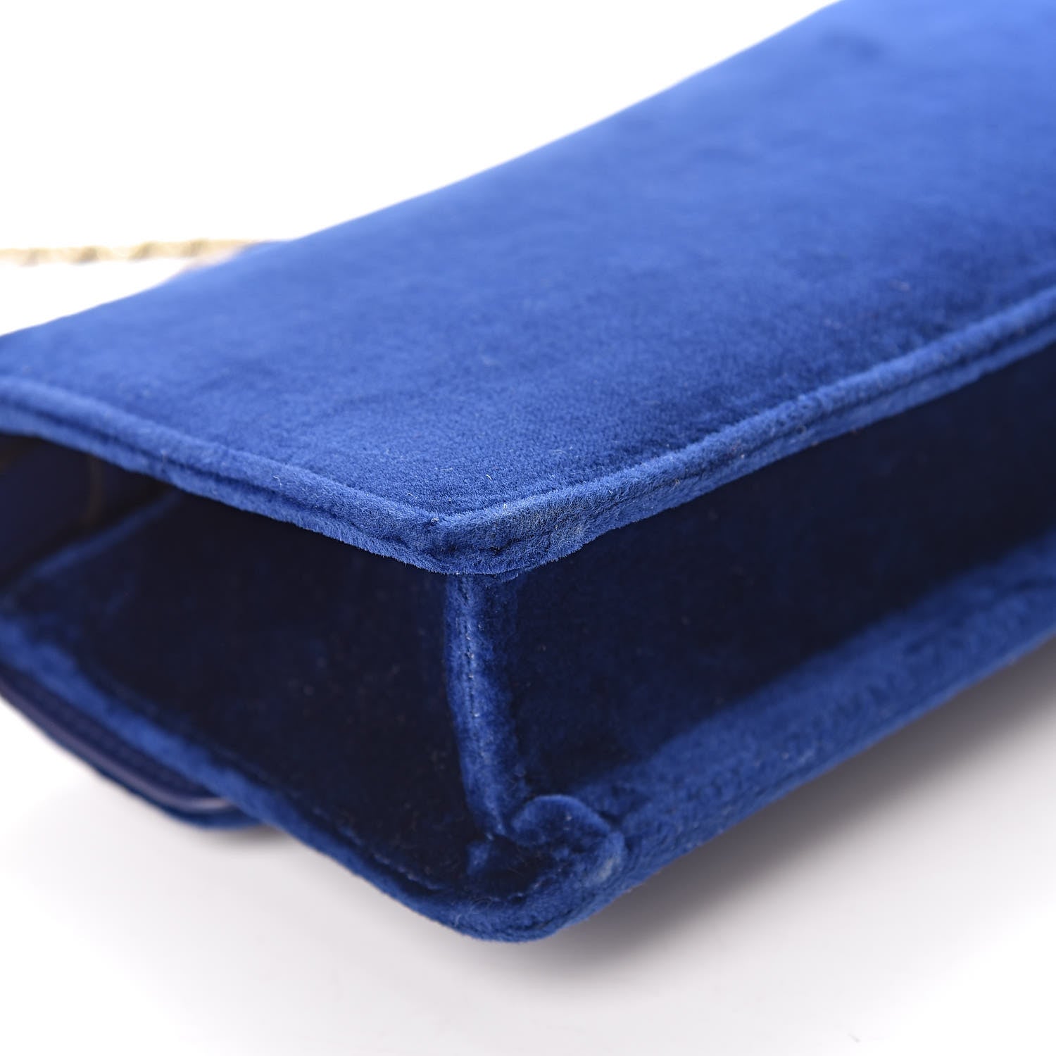 Gucci Velvet Crystal Square G Shoulder Bag Cobalt Blue 12 of 13