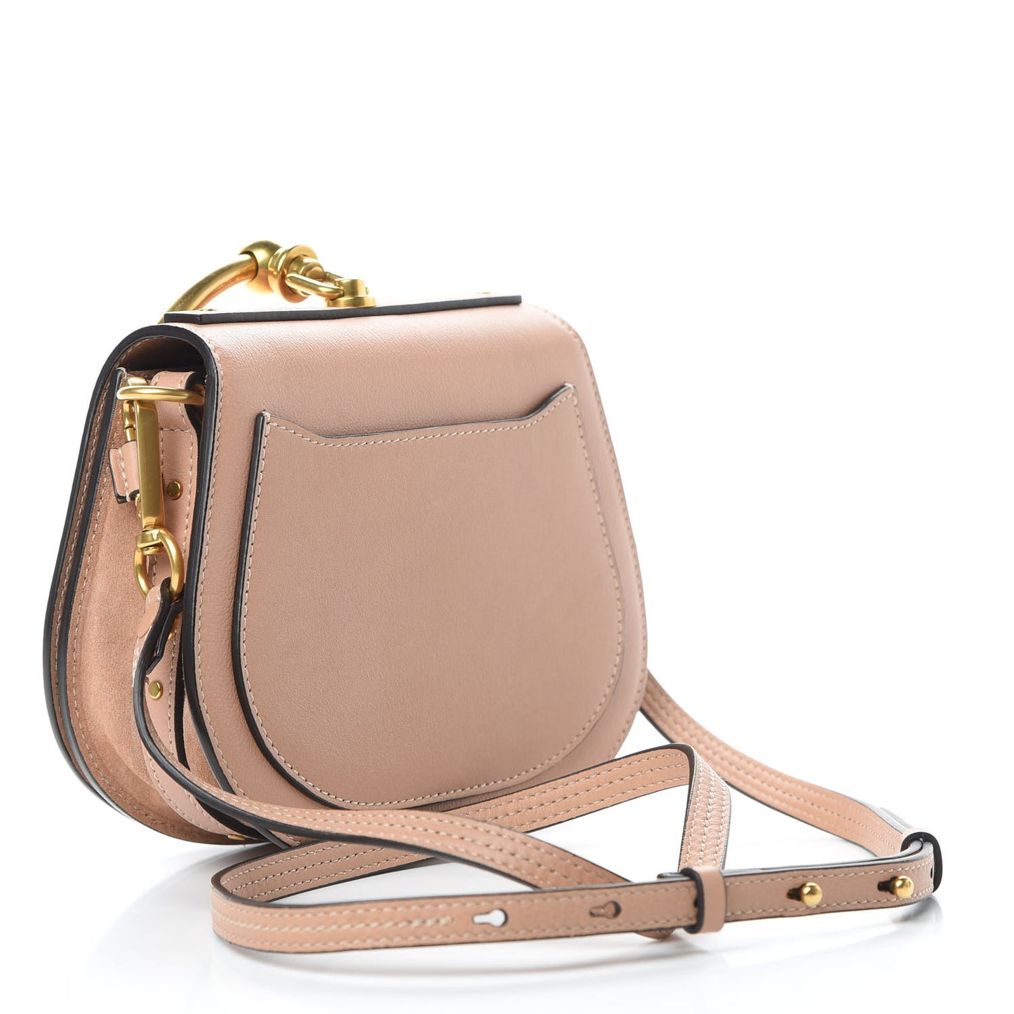 Calfskin Suede Small Nile Bracelet Bag Biscotti Beige