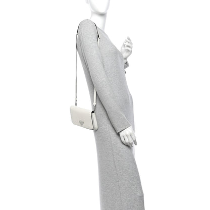 Prada Saffiano Flap Shoulder Bag White 2 of 11