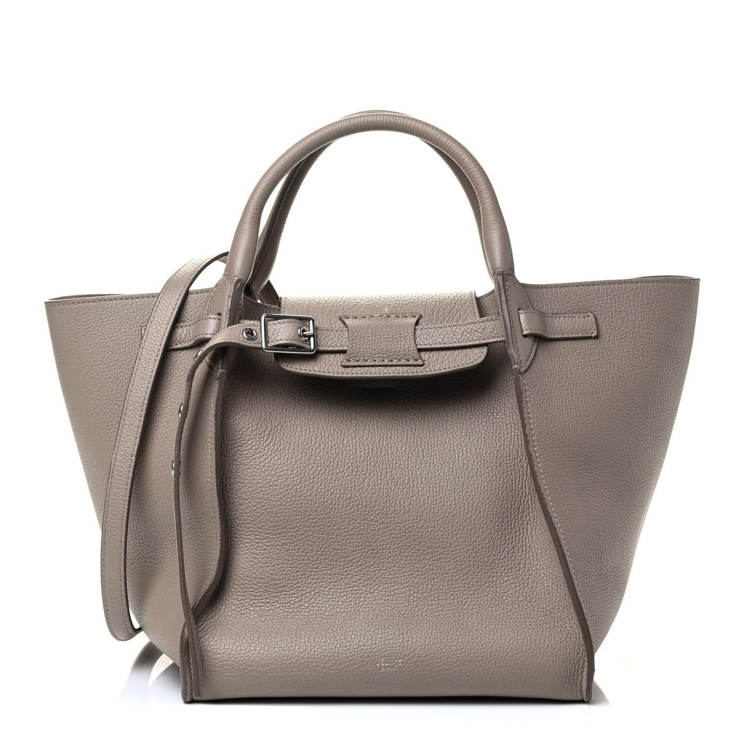 Supple Grained Calfskin Long Strap Small Big Bag Light Taupe