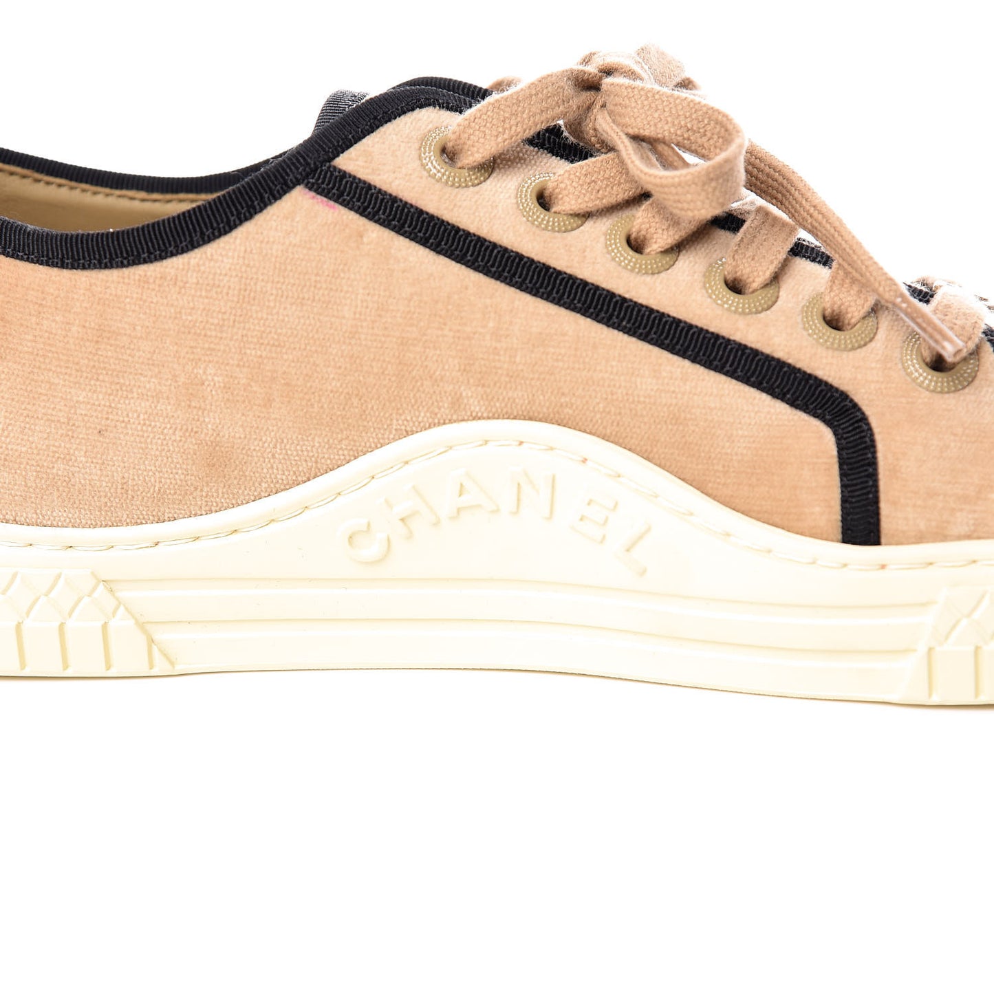 Crepe Suede Lace Up Espadrilles 38 Beige