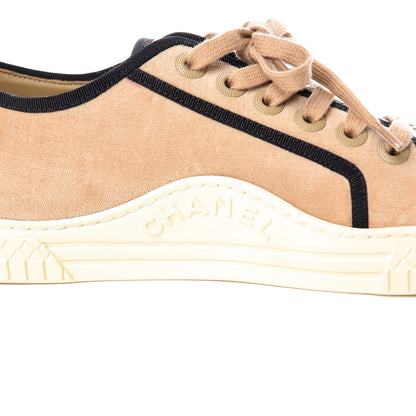 Chanel Crepe Suede Lace Up Espadrilles 38 Beige 8 of 16