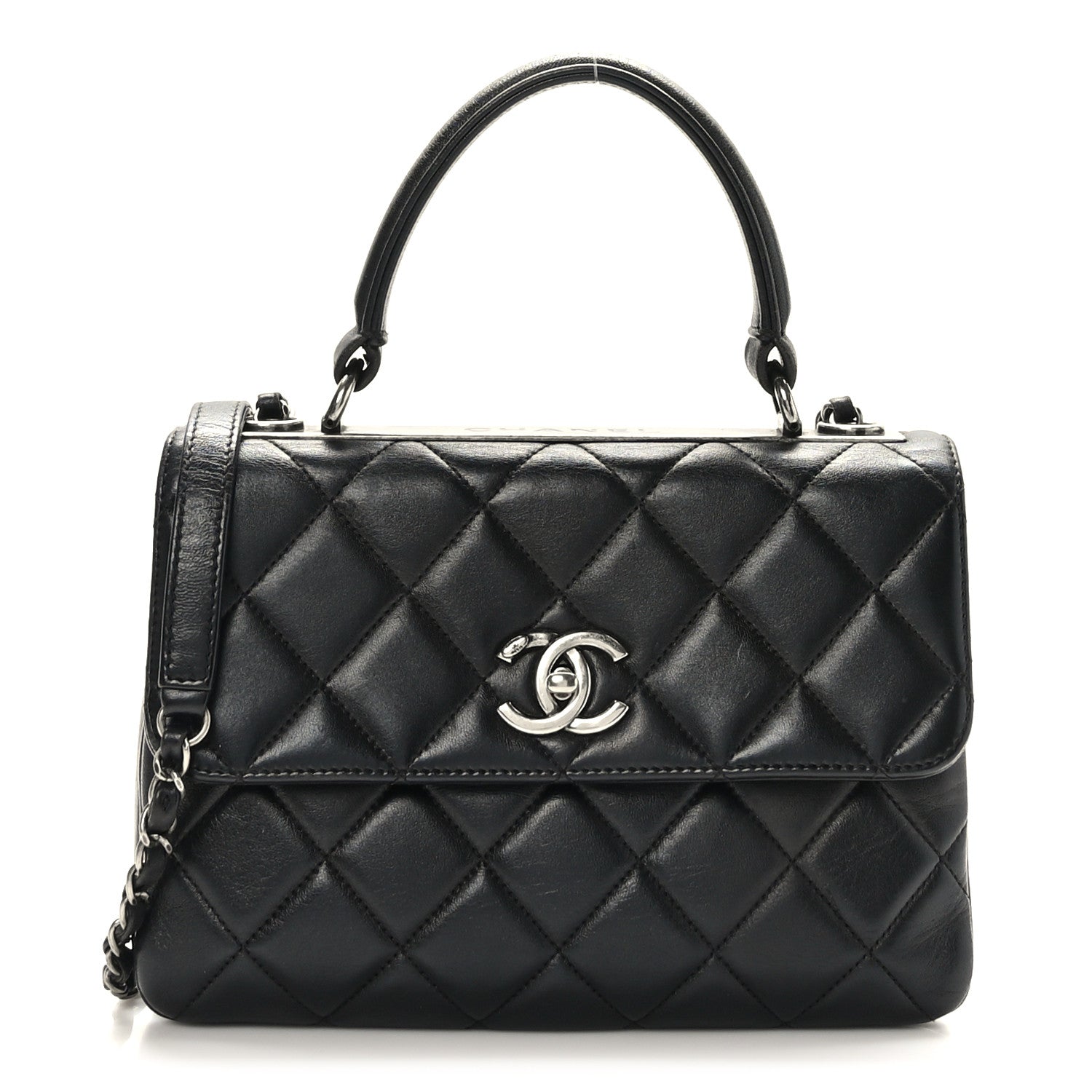 Chanel Lambskin Quilted Small Trendy CC Dual Handle Flap Bag Black 1 of 11