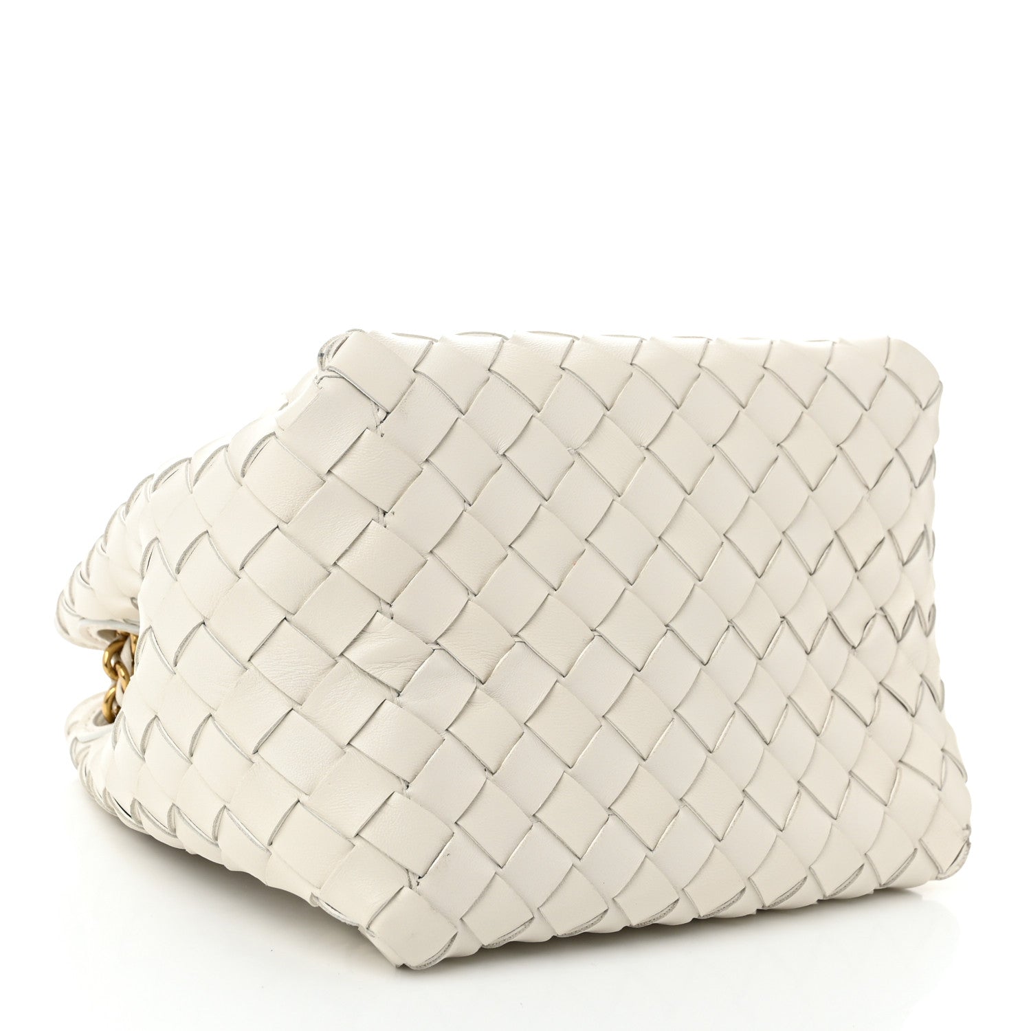 Bottega Veneta Nappa Intrecciato Small Parachute Chain Shoulder Bag Chalk 4 of 11