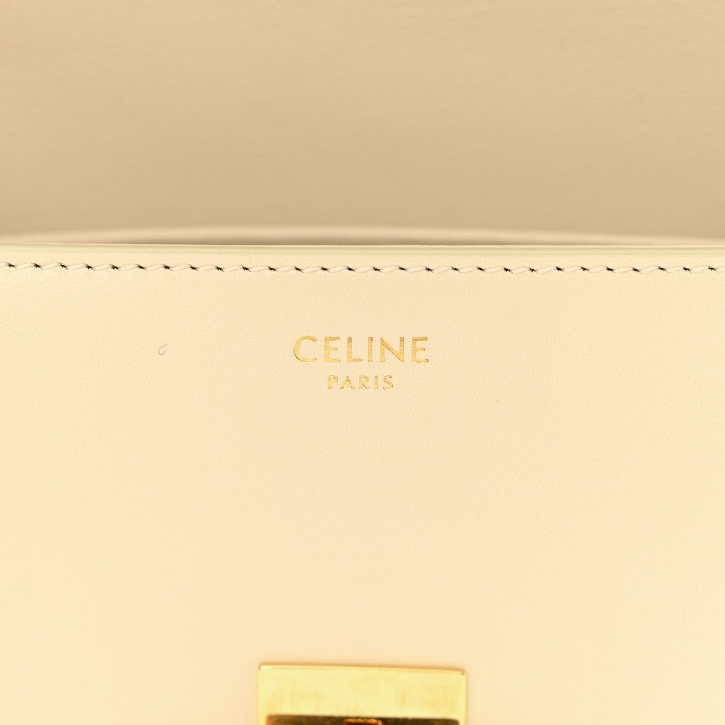 Natural Calfskin Triomphe Shoulder Bag White