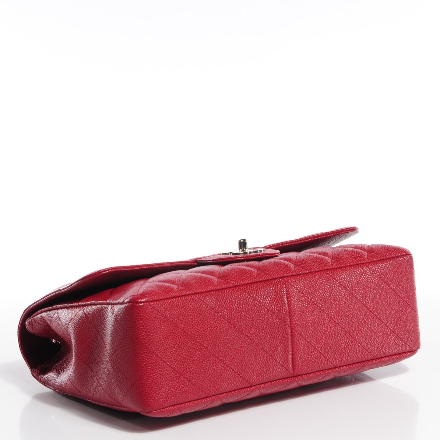 Caviar Quilted Jumbo Single Flap Red