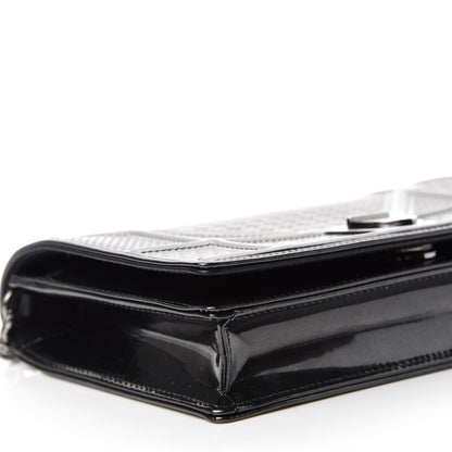 Christian Dior Metallic Patent Micro-Cannage Diorama Wallet on Chain Pouch Onyx Black 6 of 10