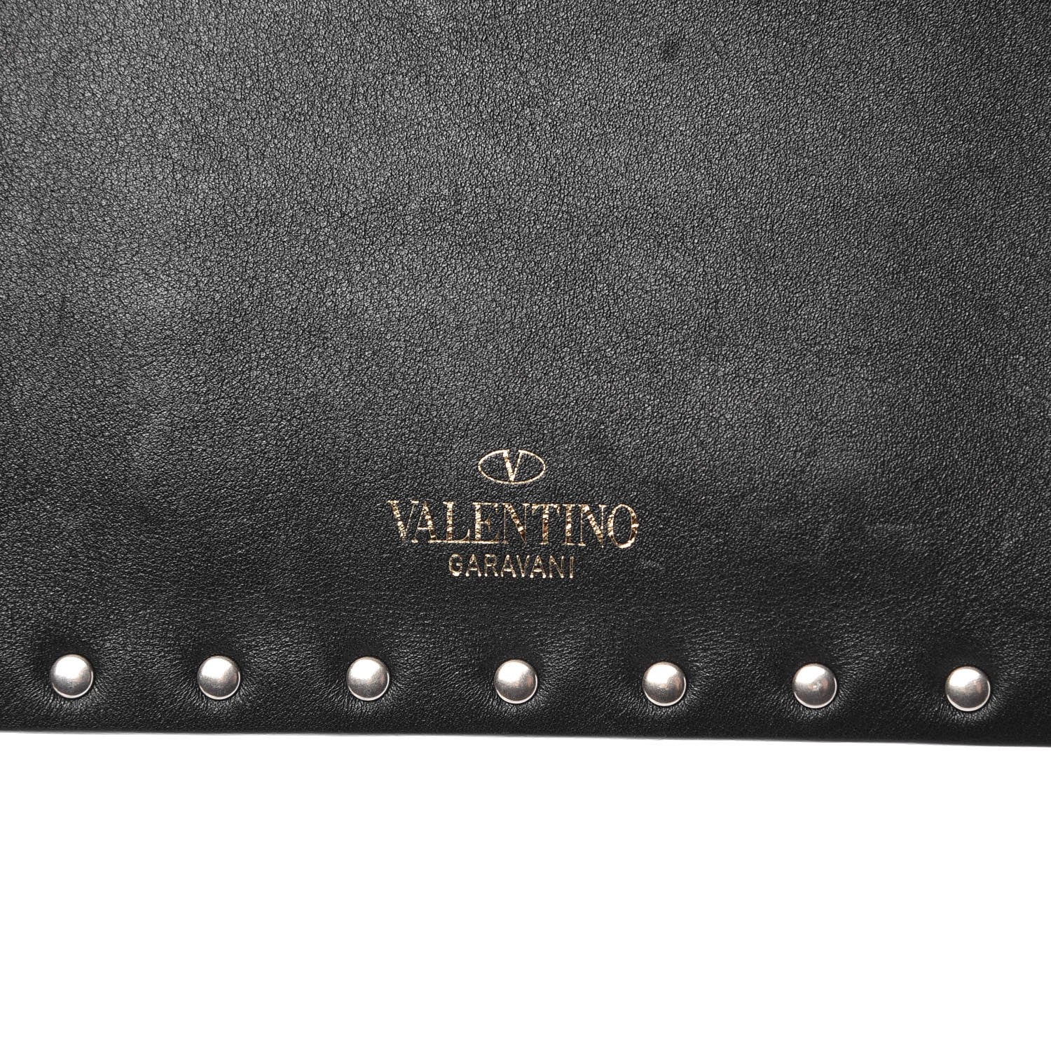 Valentino Garavani Vitello Medium Rockstud Envelope Flat Wristlet Pouch Black 6 of 9