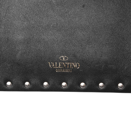 Valentino Garavani Vitello Medium Rockstud Envelope Flat Wristlet Pouch Black 6 of 9