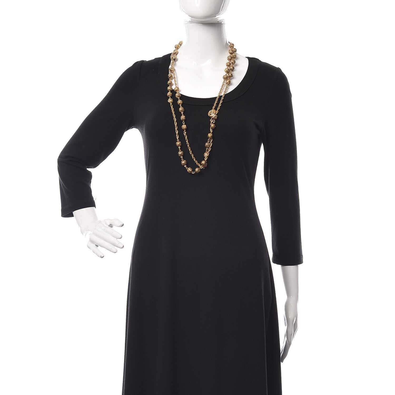 Chanel CC Long Chain Necklace Gold 2 of 8