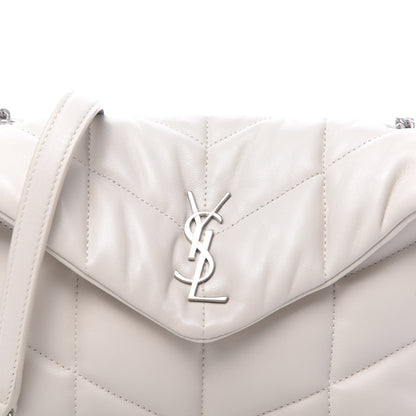 Saint Laurent Lambskin Quilted Toy Loulou Puffer Monogram Chain Satchel Crema Soft 7 of 9