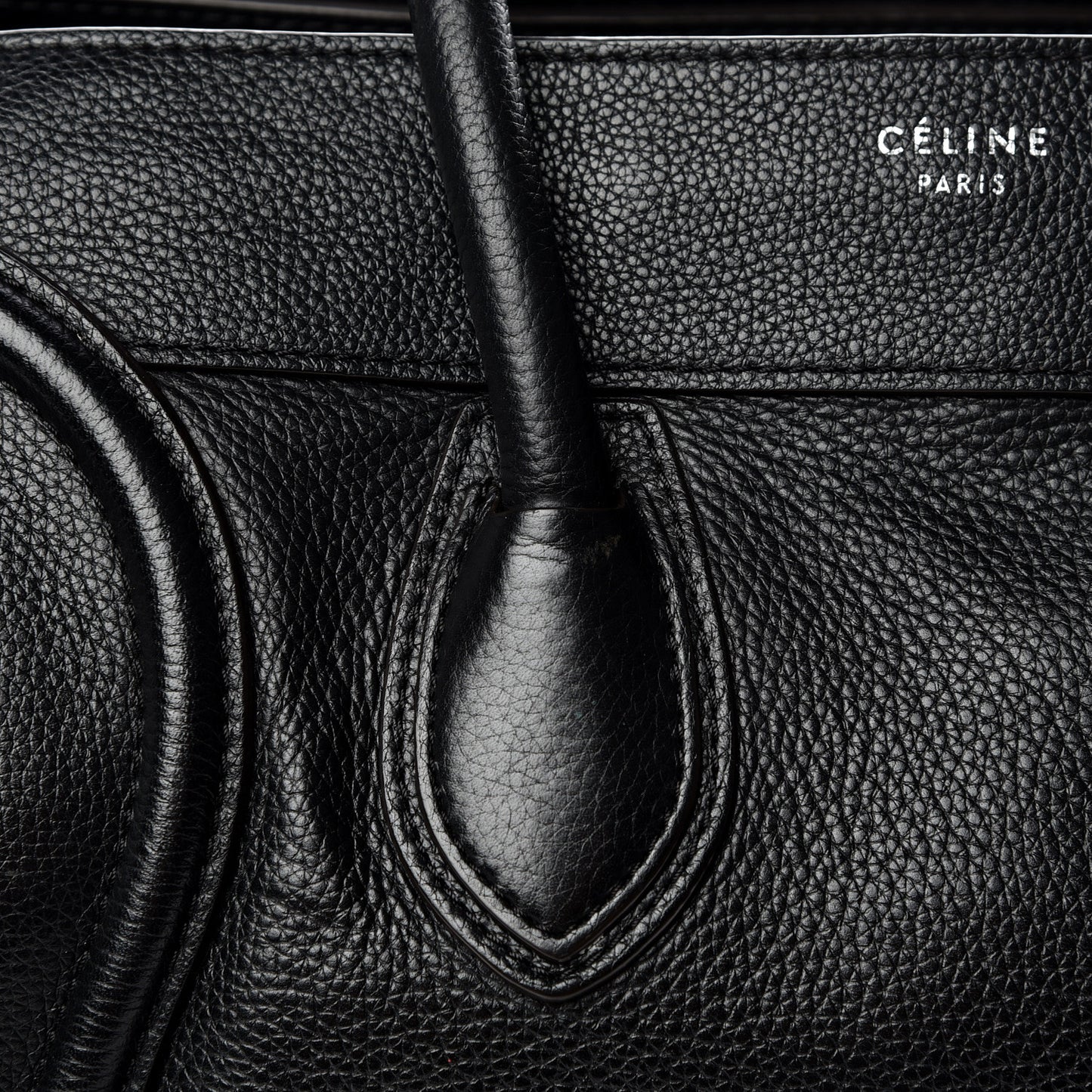 Drummed Calfskin Mini Luggage Black