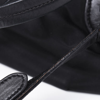 Prada Nylon Tessuto Soft Calfskin Small Shopping Satchel Black 33 of 34