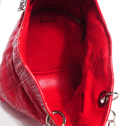 Christian Dior Lambskin Woven Medium Dior Soft Tote Rouge Moyen 8 of 10