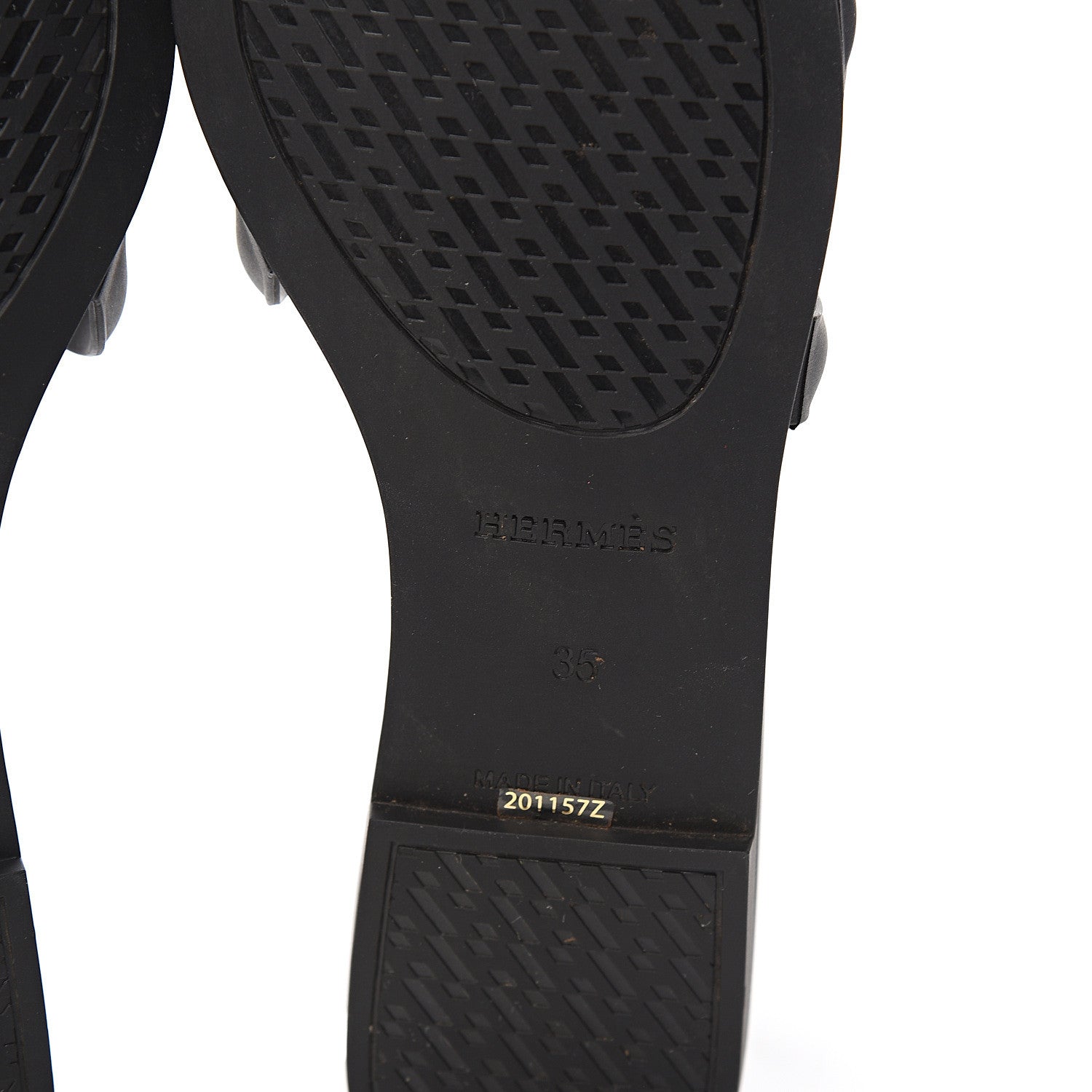 Hermes Rubber Aloha Sandals 35 Black 6 of 8