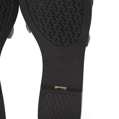 Hermes Rubber Aloha Sandals 35 Black 6 of 8