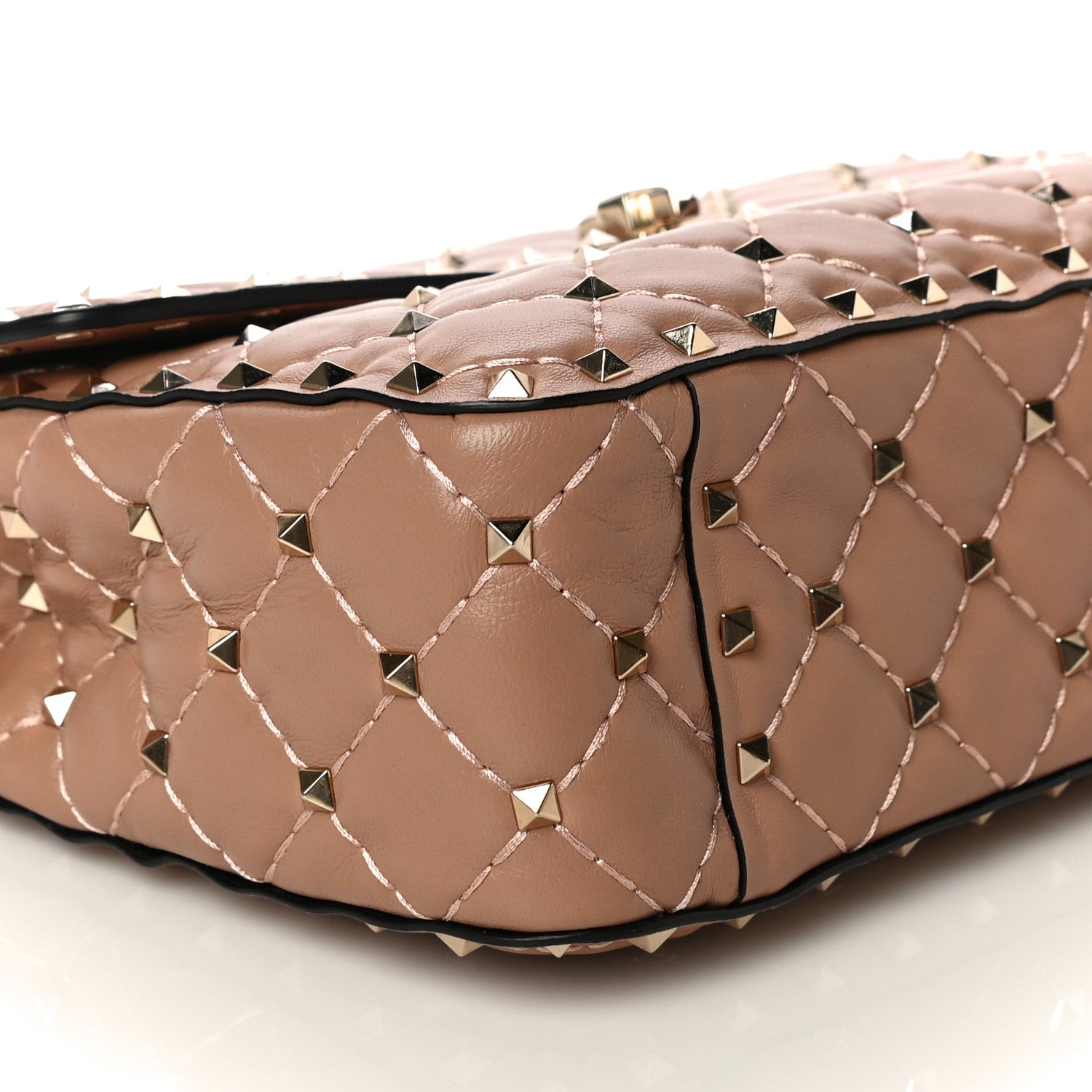 Valentino Garavani Nappa Medium Rockstud Spike Shoulder Bag Soft Noisette 7 of 9