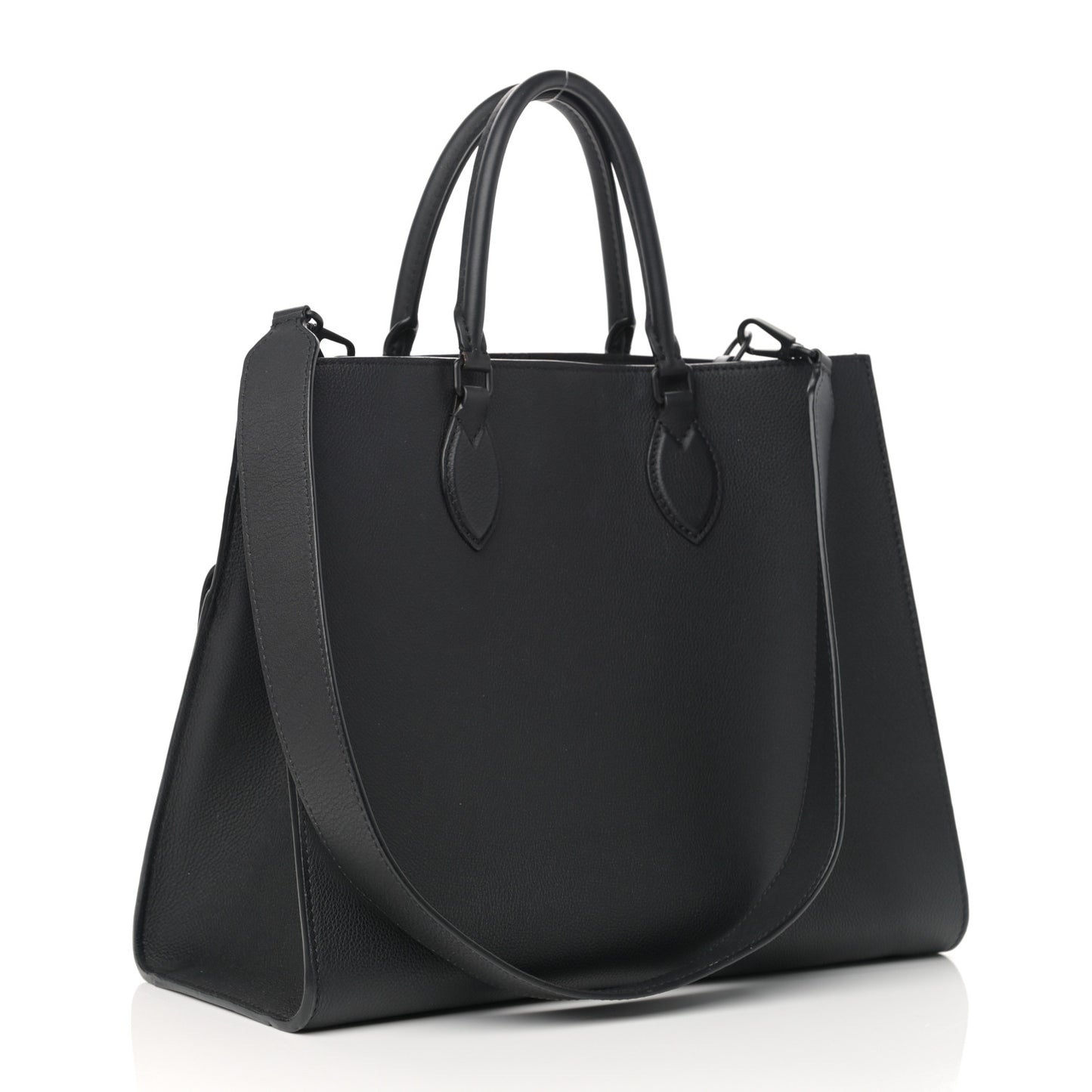 Soft Calfskin Lockme Tote MM Black