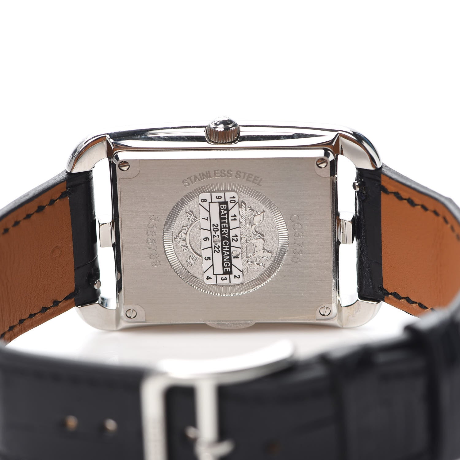 Hermes Stainless Steel Alligator Diamond Black Spinel 29mm Cape Cod Chaine d'Ancre Joaillier Quartz Watch Noir 4 of 5