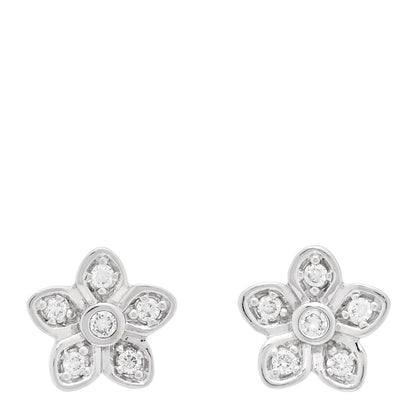 Graff 18K White Gold Diamond Petite Pave Wild Flower Earrings 1 of 5