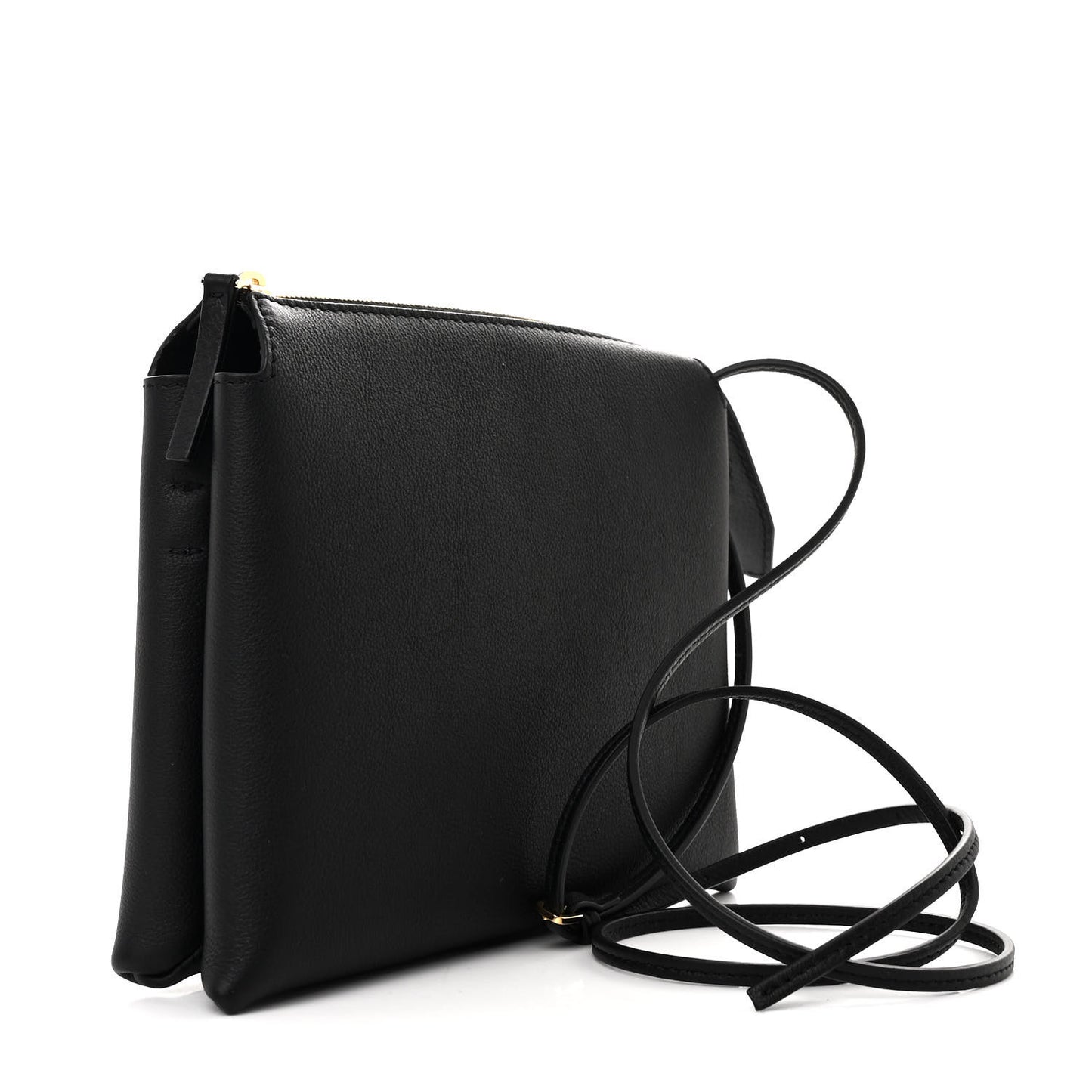 Matte Grained Calfskin Mini Nu Twin Bag Black