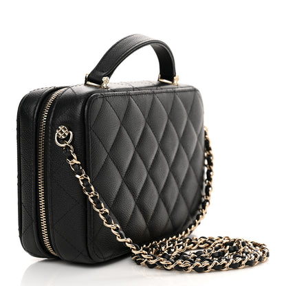 Chanel Caviar Quilted Top Handle Vanity Case Black 3 of 11